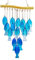 H&D HYALINE & DORA 58,4 cm blaues Glas Meereswindspiel, handgefertigtes Fisch Windspiel für draußen, Strandpartys und Hochzeitsdekoration