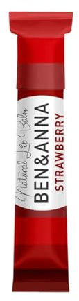 Ben & Anna - Vegane Lippenpflege für trockene Lippen mit Erdbeer-Geschmack - Nachhaltig verpackt - Zertifizierte Naturkosmetik - Ohne Plastikverpackung - 1er Pack