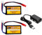 ZYGY 2PCS 7.4V 500mAh 30C JST-2P Plug Lipo Battery with 2-in-1 Charger Suitable for RC Helicopters, Quadcopters, Small Aircraft, Micro FPV Racing Drones, RC Cars, Trucks, and High-Speed Vehicles
