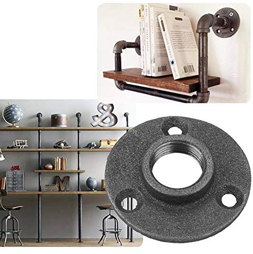 10 Stück Vintage-Flansch, 30 A, Konverter, Schwarz, Temperguss, Bodenflansch, Gewindeanschluss, Rohr, Antiker Wandmontage-Flansch, DN20, 3/4, Industrielle Rohrverschraubungen,