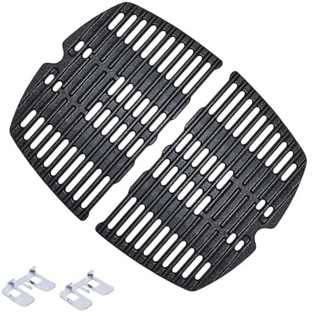 CC7644 Grillroste aus Gusseisen für Weber 7644 Q100 Serie, Q140, Q1000 Serie, Q1200, 50060301, 386000, 50060001, 51010001, 43,2 x 32,3 cm, 2 Stück 5106 0001 51070001 51080001 51190001 51200001