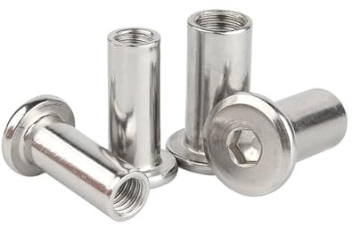 5/10/20PCS M3 M4 M5 M6 M8 304 Edelstahl Möbel Große Flache Sechskant Innensechskant niet Stecker Einsatz Joint Hülse Mutter(35mm length,M4 x 20pcs)
