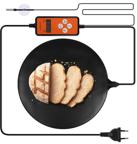 SWAWIS Sauerteig Heizmatte Ø 30,5cm 230V 30W Backen Brot | Teig Proofing Wärmematte mit einstellbarer Temperatur 5-45℃, Gärmatte und Heizpad