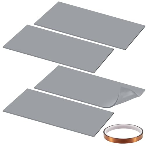 Soleeya 4 Pcs Silicone Heat Press Cover Pad Mat 4x8x1/8 with High-Temperature Tape, Heat Resistant Foam Heat Press Accessories and Supplies for Hat Press, Transfer Vinyl, DIY Small Business