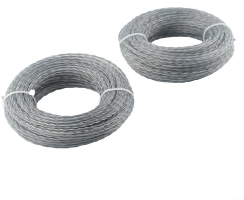 Eawfgtuw 2 Sets entkernte Nylon-M-Trimmerschnur, 2030 mm Durchmesser, elektrisch, 15 Gras-Ersatz (30 m insgesamt), entworfen für robuste Saiten für ideale Länge (15 m x 2,7 mm x 2,7 mm x 2 Stück)