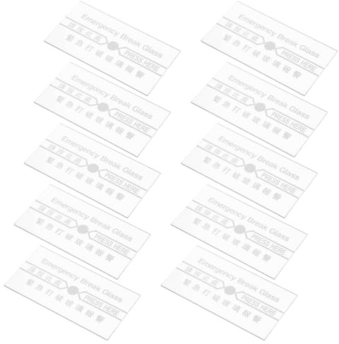 IWOWHERO 10 Stück Brandmelder Glasscheiben Brandmelder Bruchglasabdeckung Hitzebeständige Ersatzglasabdeckung Für Schutzglas Für Sicherheits Notschalter Transparentes Glas