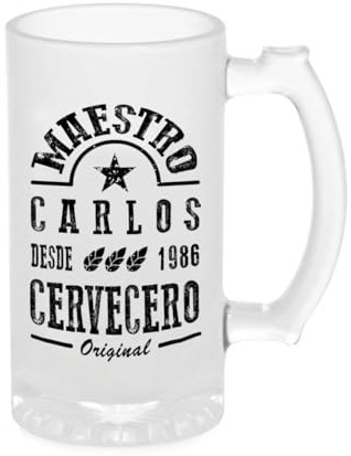Jarra de cerveza personalizada Maestro Cervecero 500 ml, regalo original