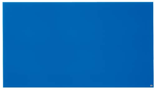 Nobo Glas Magnet-Whiteboard mit herausnehmbarem Stiftehalter, 1900 x 1000 mm, InvisaMount Befestigungssystem, Impression Pro, Blau, 1905190