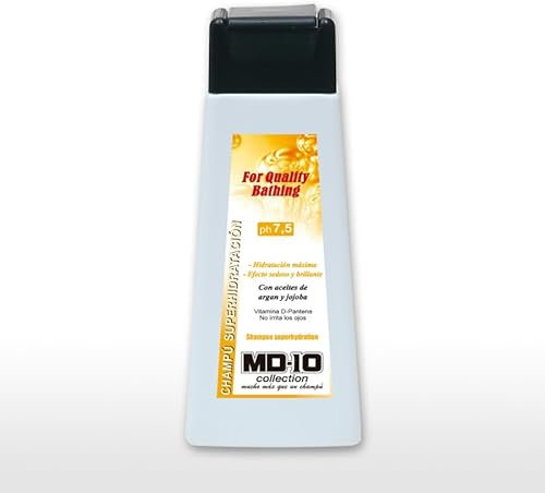 Hundeshampoo Gegen Juckreiz Rückfettend und Feuchtigkeitsspendend - Hunde Shampoo Sensitiv für Langes und Kurzes Haar mit pH Wert 7,5 - Enthält Argan- und Jojobaöl - 300ml - MD-10 COLLECTION