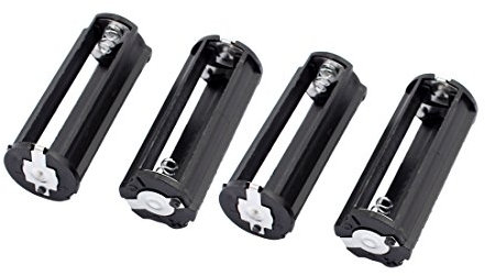 sourcing map 4 Pcs 3 x 1.5V AAA Round Shape Battery Holder Storage Case Box Black