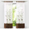 HongYa 1 Stück Voile Gardine Schal mit Schlaufen Transparenter Vorhang Bestickter Schlaufenschal H/B 175/140 cm Braun
