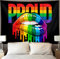 LGBTQ Proud Party Tapisserie Wandbehang LGBT Pride Lippen Schwarz Wandteppiche für Lesben Gay Bisexuelle Transgender Queer, Extra großes RegenbogenFlagge Poster Heimdekoration Zubehör für