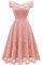 Homrain Robe Vintage Femme Elegante Pin up pour Soirée Cocktail Bal Mariage Fête Guinguette en Dentelle Blush-1 L