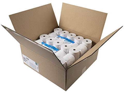 Exacompta 44829E 50er Pack Thermopapierrollen 1-lagig, Breite: 80mm, Länge 80m, Durchmesser Kern: 12mm 44g/m² Thermorolle für Kassen Kassenrolle
