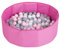 Selonis Faltbare Bällebad Mit 300 Bälle Für Kinder Spielbad, Rosa:Perle/Grau/Transparent/Puderrosa