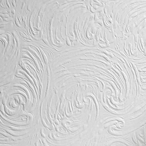 Richard Paintable Wallpaper White Textured Embossed Ceilings Vinyl
