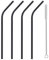 REQUISITE NEEDS 4 x Reusable Colourful Drinking Bent Metal Straw (Black)
