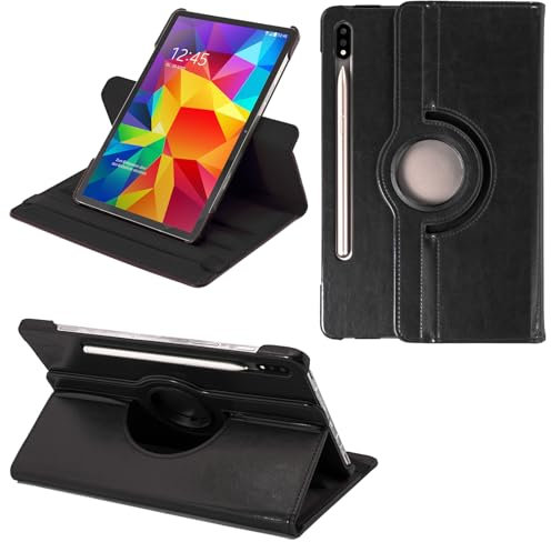 COOVY® 2.0 Etui pour Samsung Galaxy Tab S7 11.0 SM-T870 SM-T875 SM-T876 Coque de Protection Rotation 360° Smart Housse Cover Case Stand Auto Réveil/Sommeil | Noir