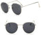 WQZYY&ASDCD Sonnenbrille Herren Damen Metallrahmen Brille Runde Männer Reflektierende Beschichtungsgläser Frauen-Grau