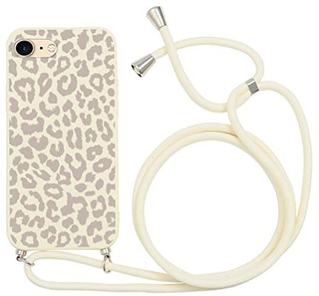 Yoedge Handykette für iPhone 8 / iPhone 7 / iPhone SE 2022 / SE 2020 Hülle mit Band 4,7, Necklace Handyhülle Leoparden Motiv Design, Weich TPU Silikon Stoßfest Bumper Kordel zum Umhängen Schutzhülle