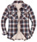 ZENTHACE Damen Flanelljacke mit Sherpa-Fleece-Futter und Knopfleiste, braun/weiß M