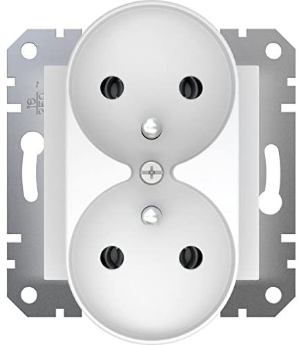 Asfora Enchufe doble con/u sin marco blanco EPH9810221 schneider electric 3606481332998