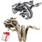 Ouceanwin Vintage Punk Ringe - Drachen Schmuck Silber, Verstellbar Edelstahl Gothic Ring Herren & Frauen