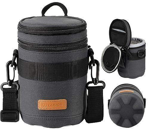 TARION Bolsa para Lentes Bolsa para Lentes con Fondo rígido, a Prueba de Golpes, Repelente al Agua Bolsa Protectora para Lentes (L)