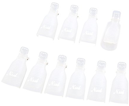 Ruilogod 10 stücke weiße make-up nails einweichen weg clip kappe nagellackentferner wrap klemmwerkzeug