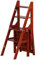 Silla De Escalera Plegable De Madera 2 En 1, Taburete De Silla De Escalera Plegable Convertible, Silla De Escalera De Biblioteca Plegable De Madera De Pino Macizo (Color : C, S : 46x37x90CM)