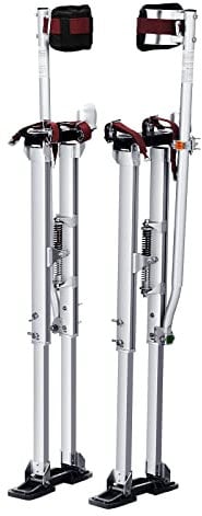 VEVOR Aluminiumstelzen Deckenbau 91,4-126,7cm Höhenverstellbar Arbeitsstelzen Trockenbau 103kg Belastbarkeit Malerstelzen 27-29cm Fußgröße Für Malerarbeit Heimdekoration Baumschnitt Elektroarbeit