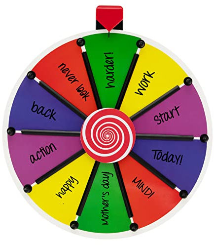 COSTWAY Glücksrad 15, Glücksrad zum Drehen, Drehrad Wandwontage ohne Bohren, inkl. Radiergummi und Markierstift, Lucky Wheel für Party, Lotteriespiele und Wortspiele