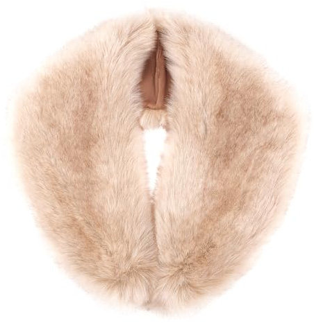 Futrzane Siberian Kragen - 20er Jahre Fellkragen Damen - Faux Fell Pelz Schal (Gold Siberian)