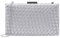 bwszrosa Damen-Clutch aus geflochtenem Leder, Abendtasche, elegante Kette, Clutch-Box, Tragetasche, Umhängetasche (Silber)