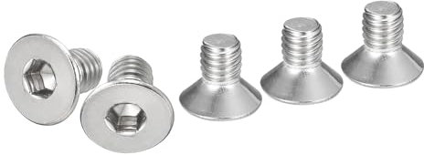 DTGN M6-1 x 10mm Flat Head Socket Cap Screws, 12 Pack 304 Stainless Steel Hex Socket Flat Head Screws, Full Thread, Countersunk Bolts