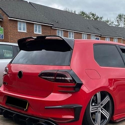 FURLOU Auto Heckspoiler Spoiler für VW Golf 7 GTI R, Heck Kofferraum Dachspoiler Flügel Dauerhaft Schwanz Dekoration Zubehör,Gloss Black