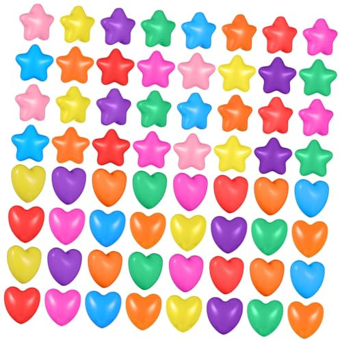 PHENOFICE 100pcs Thick Star Heart Shaped Balls for Ball Pit and Girls Water Pool
