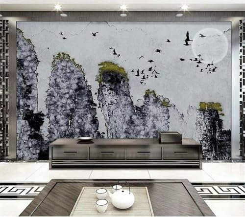 ZEZILE Murales Grandes Personalizados Concepción China Tinta Abstracta Paisaje Sala de Estar Fondo de Pantalla