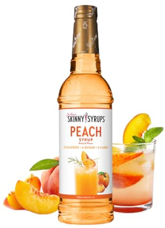 Jordan's Skinny 0 Calories | 0 Sugar | 0 Carbs | Peach Syrups 750mL | Perfect for Cocktails, Protein Shakes, Teas & Lemonades.