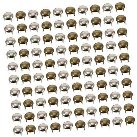 PHENOFICE 200stücke Runde Metallnieten Runde Spike-nieten Für Lederarbeiten Punk-nieten Nieten Für Kleidung Zier-nieten