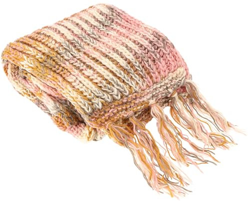 GURU SHOP Handgestrickter Schal aus Schurwolle, Bunter Wollschal - Rosenholz Melliert, Herren/Damen, 180x20 cm