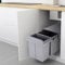 XEMQENER 30L Kitchen Pull out Bin with Sliding Buffer Kitchen Cupboard Waste Dust Bin Recycle Bin for 300-400mm Wide Cabinet