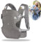 AIRCADIA Marsupio Ergonomico, Comodo e Leggero Per Bambini Da 3 a 36 Mesi, Adattabile Ai Neonati Fin Dalla Nascita, Ideale Per Genitori a Mani Libere, Supporto Lombare Migliorato (Grigio)