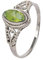 mantraroma Damen Ring Silber mit Stein Peridot Edelstein grün dezent verspielt