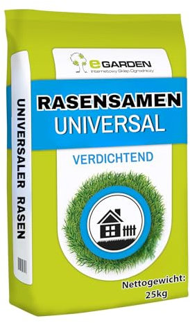 eGraden Universelle Rasensamen 25kg – Schnell wachsende, strapazierfähige Gras-Saat für dichten Rasen | Ideal für 1000m²