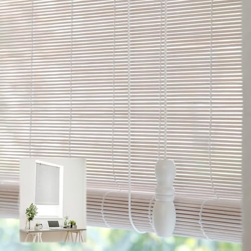 Zhixubah Sichtschutz Bambusrollo 45-170cm Breit Weiß Bambus Jalousie Vorhang Innen Sonnenschutz Rollo Für Innen & Außen Natur Retro Raffrollos Mit Lifter Lichtfilter-Rollo Moderner Stil(W65xH200cm)