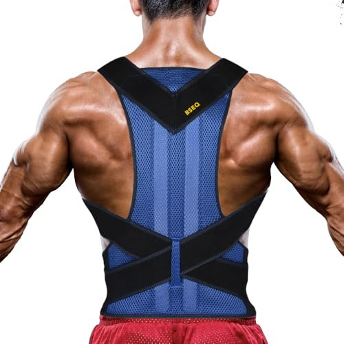 Correttore Posturale per Schiena e Spalle, Supporto Regolabile (Blu)