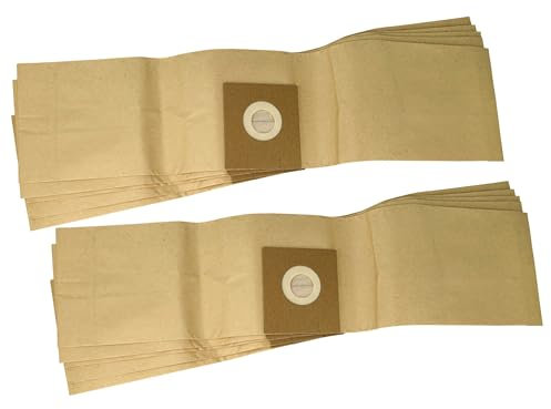 vhbw 10x Staubbeutel kompatibel mit Taski Go Staubsauger - Filterpapier, 63cm x 15cm braun