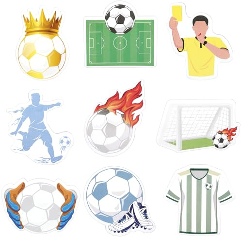MWOOT 9 Stück Lustige Fußball Haftnotizen Set, Niedliche Fußball Thema Selbstklebende Notizblöcke Haftnotizen, Geschenk für Fußballfans, Klebezettel Sticky Notes für Schule Büro