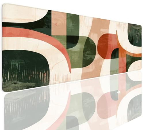 Tapis de Souris Gaming XL 700x300x4mm Petit sous Main Bureau, Gamer Mouse Pad Base en Caoutchouc Antidérapant Étanche Mouse Mat Accessoire Bureau pour Ordinateur PC Jeux étude Maison Geometric 4-533